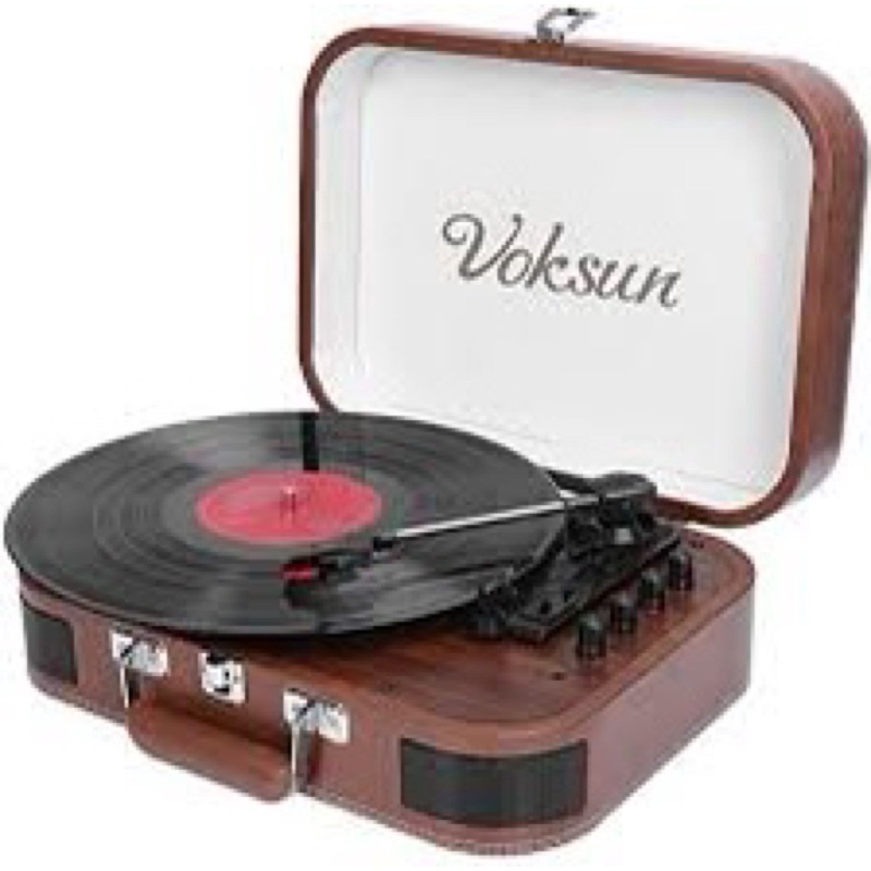 Vinyl Turntable Record Player with Speakers Bluetooth USB Vintage Portable LP Phonograph Suitcase for Records 