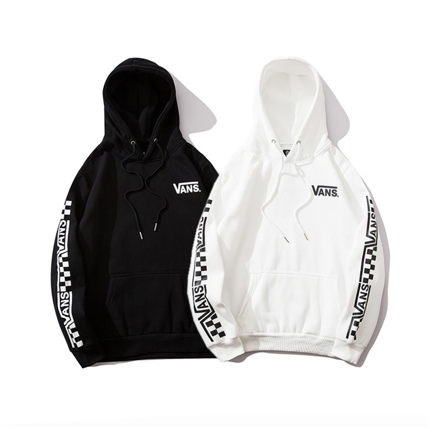 vans black checkered hoodie