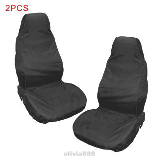 2pcs Universal Waterproof Front Polyester Anti Scratch Easy Clean Dust Resistant Black Seat Cover