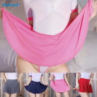 【HODRD】Womens Sexy School Girl Role Play Ruffled Pleated Mini Skirt Lingerie Sleepwear【Fashion Woman Men】