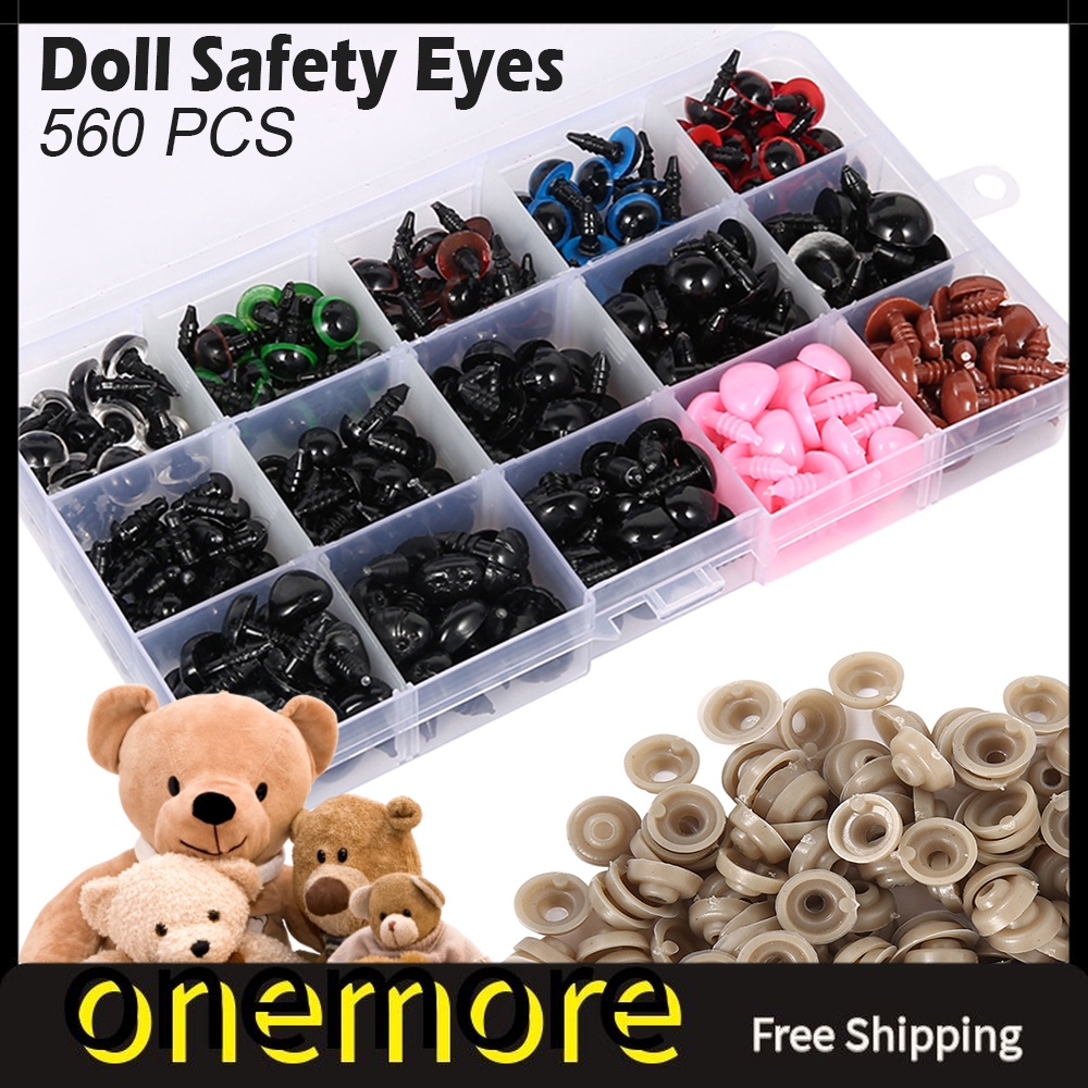 560pcs Doll Eyes 6-12mm Safety Eyes Teddy Bear Animal Doll Felt Craft Toy  Black Colorful Dolls Accessories Animal Crafts Box Hand Gift DIY Tools |  Shopee Singapore