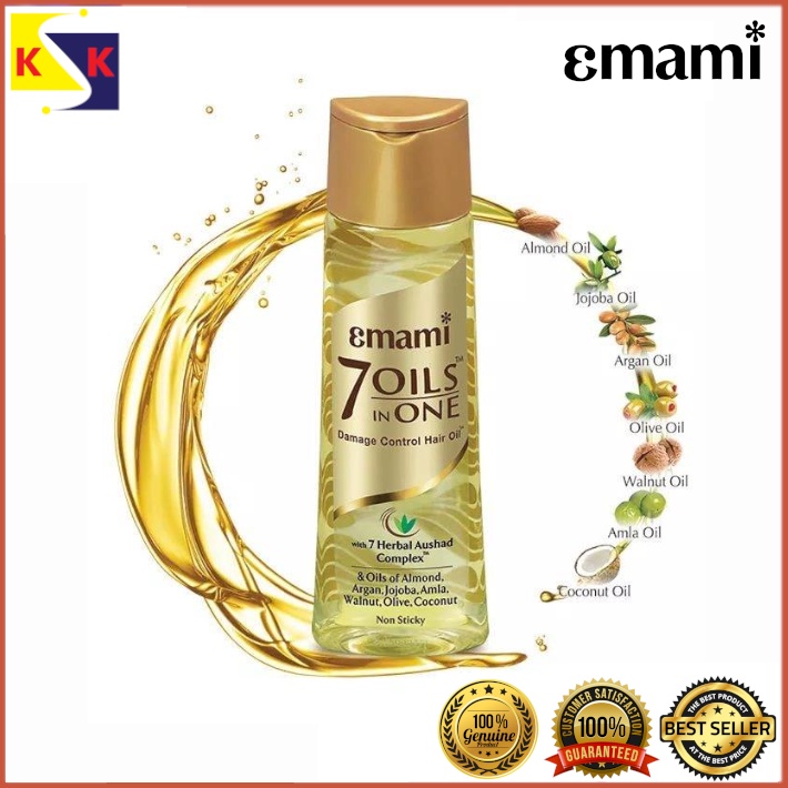 Emami 7 Oils in One Damage Control Hair Oil 100ml/200ml Non Sticky Hair Oil  | Shopee Singapore