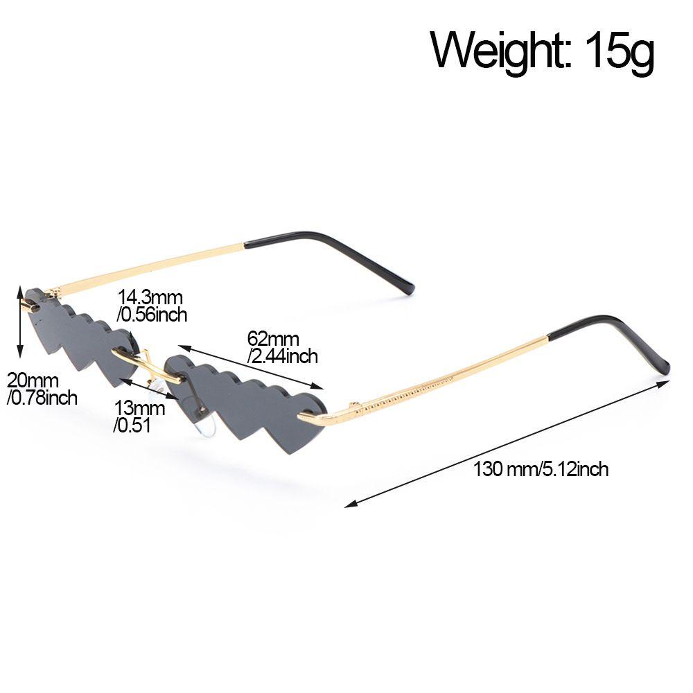 Image of EUTUS Heart SunGlasses Unique Women Rimless Small Frame Vintage Shades #2