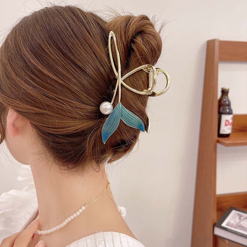 Blue Ocean Pearl Delicate Fishtail Hair Clip Hair Clips Hair Pin for Women  Girls Hair Extension Clamp Hair Accessory | Shopee Singapore