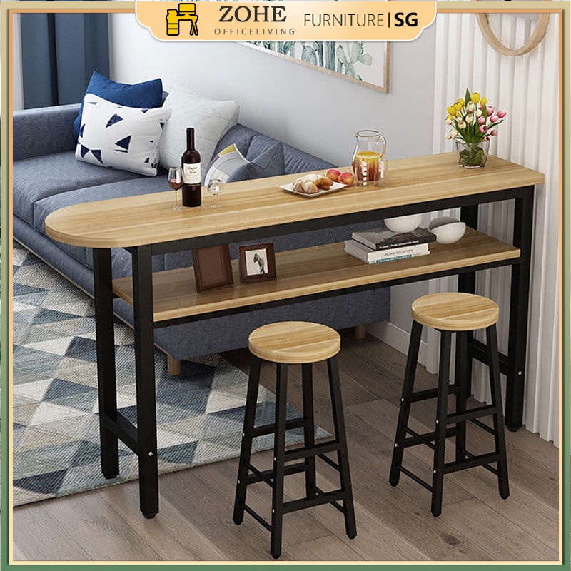 ZOHE Bar Table Set, Modern Pub Table and Chairs Dining Set, Kitchen Counter Height Dining Table Set  Built in Storage Layer, Easy Assemble