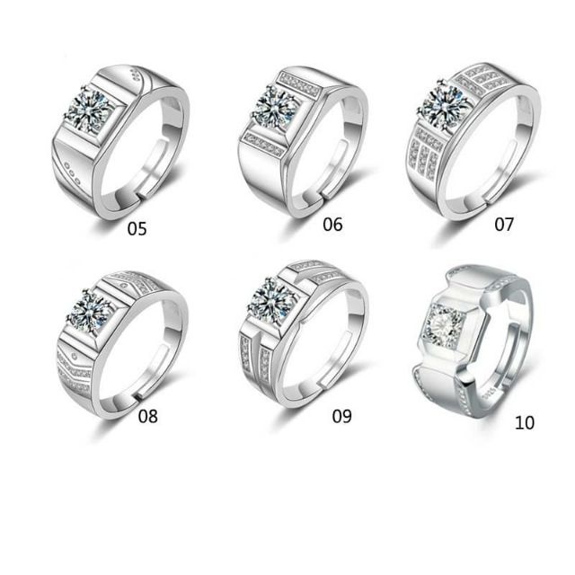 Shop Malaysia S925 Silver 925 Zirconia Adjustable Men Ring Cincin Perak Lelaki Simple Cool Men S Statement Ring Free Size Shopee Singapore