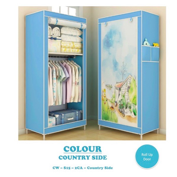 Canvas Wardrobe Clothes Rack Shelf Good Quality Dust Free Rack Cw