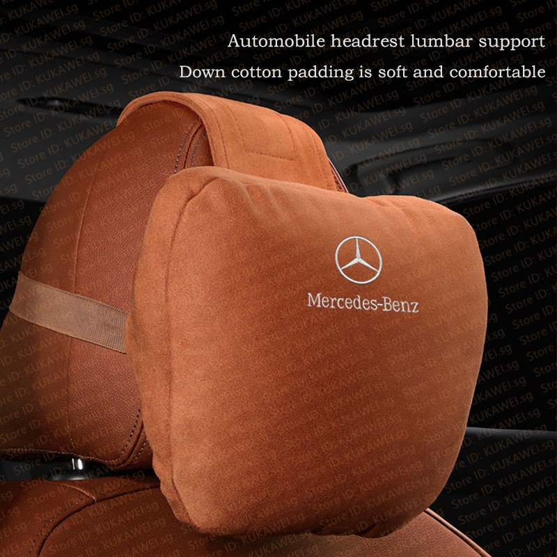 MercedesBenz Genuine Leather Headrest Neck Pillow Car Support Lumbar C
