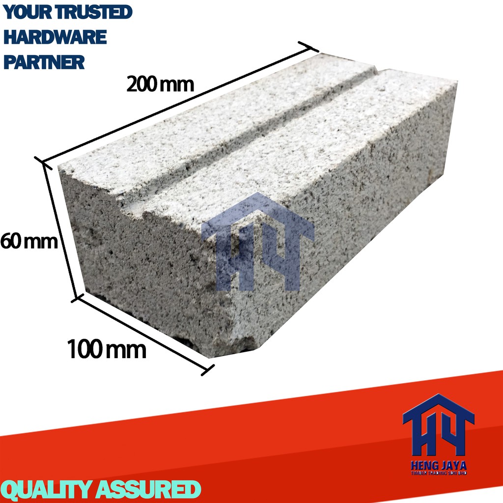 Cement Sand Bricks 200 Mm X 100 Mm X 60 Mm Brick Sand 1 Middle Line Shopee Singapore