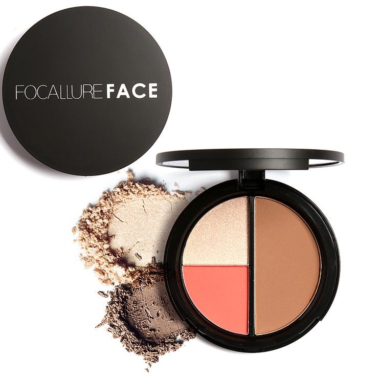 Focallure Trio Blush / Highlighter / Contour Palette 3 Colors (100