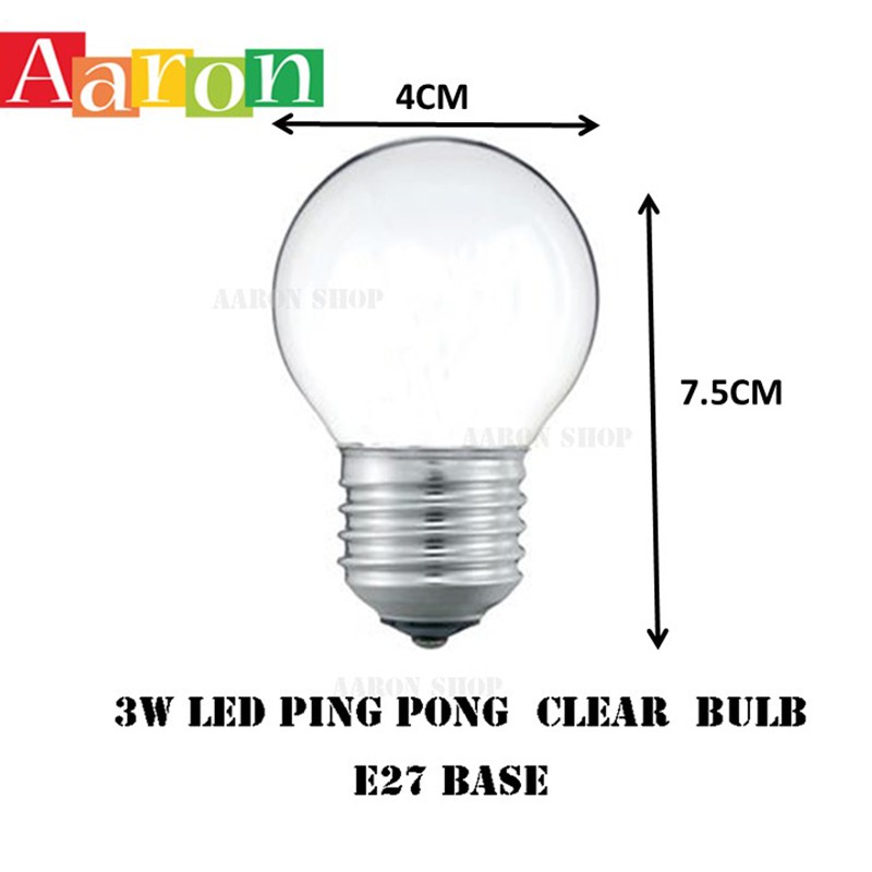Lampu Raya Led Light Bulb 3w Led Ping Pong Bulb Lamp Clear Red Bulb E27 B22 Base Type Aaron Shop Shopee Singapore