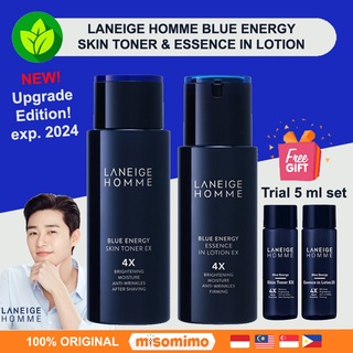 Image of 💗READY💗 LANEIGE HOMME Blue Energy Skin Toner & Essence in Lotion for Men + FREE Bonus Gift
