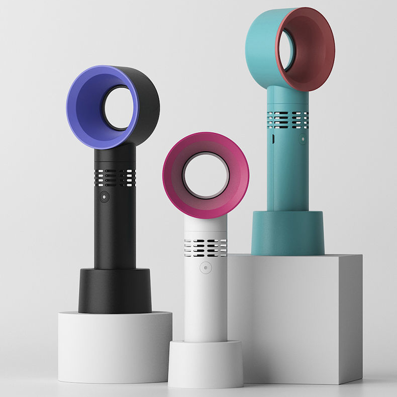 Korean New Style Leafless Mini Fan Student Portable Charging Fan Desktop Fan with USB Charging