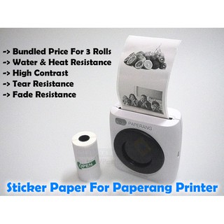 3 Rolls Premium Sticker Thermal Paper For Paperang / Comicam / Receipt Printer