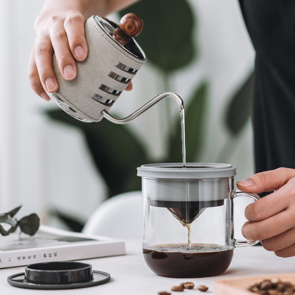 PO Pour Over Hand Drip Coffee Cup with Filter Stand Lid 350ml Shopee Singapore