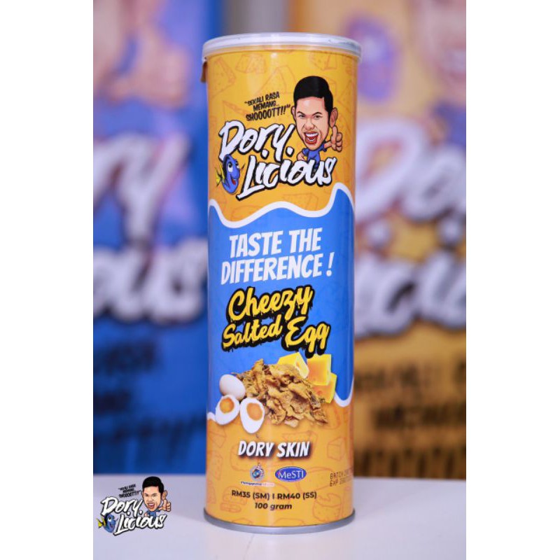 Dory Skin Dory Licious Cheesy Salted Egg Dory Fish Skin Premium Snack Shopee Singapore