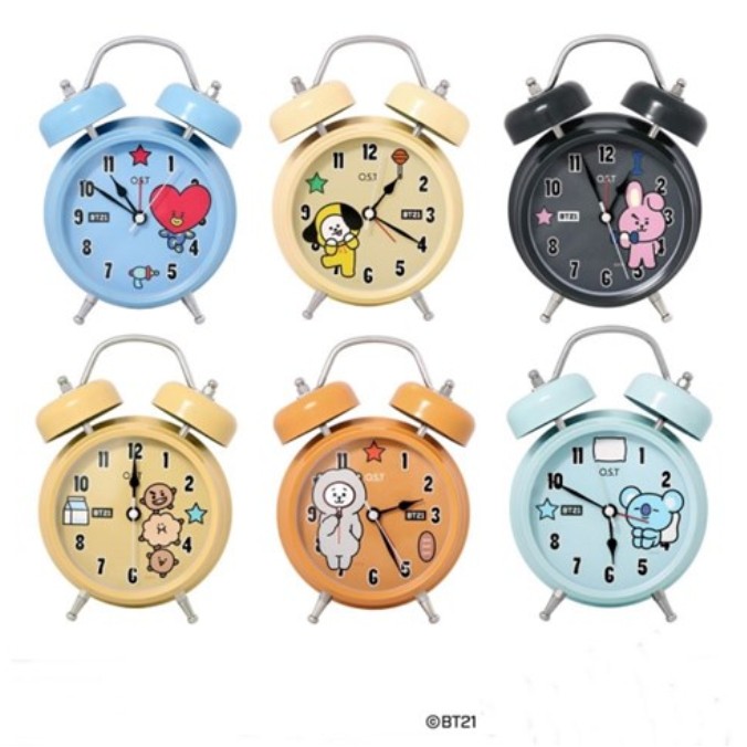 BTS BT21 Official X O.S.T Table Alarm Clock 7 Character Types KPOP