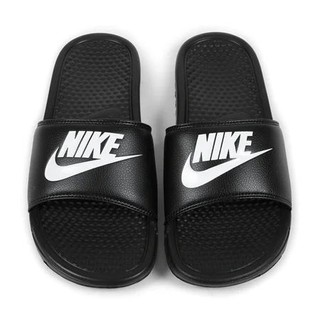 Ready Stock Nike Benassi Swoosh Sports Sandals Black White Slippers for Beach Sports Flip Flops Kasut Sandal Women Men U