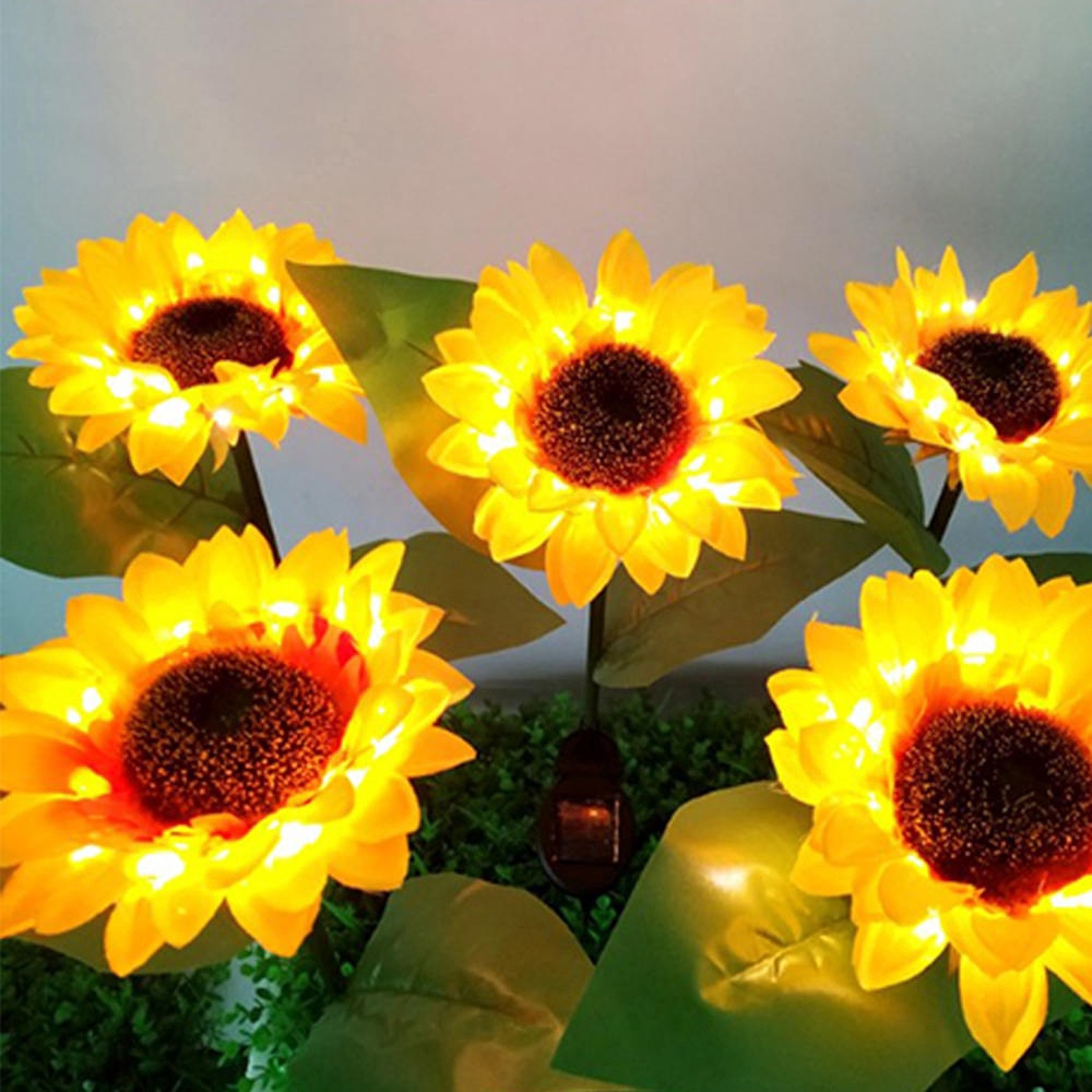 Led Solar Lights Sunflower Shape Solar Lights Outdoor ...