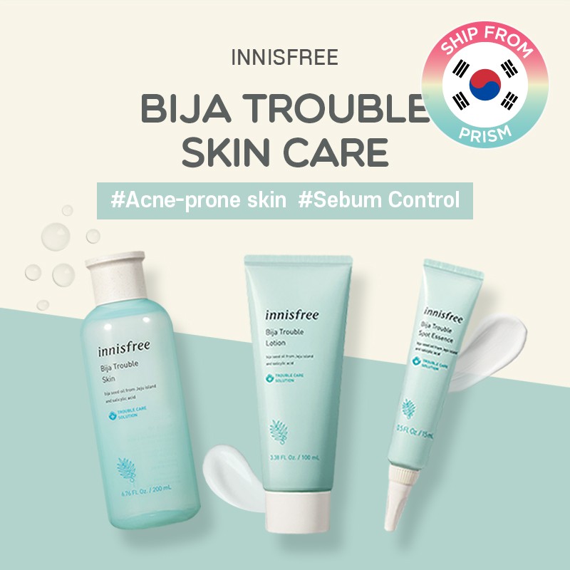 Innisfree Bija Trouble Skin Lotion Cream for Trouble Skin Acne from