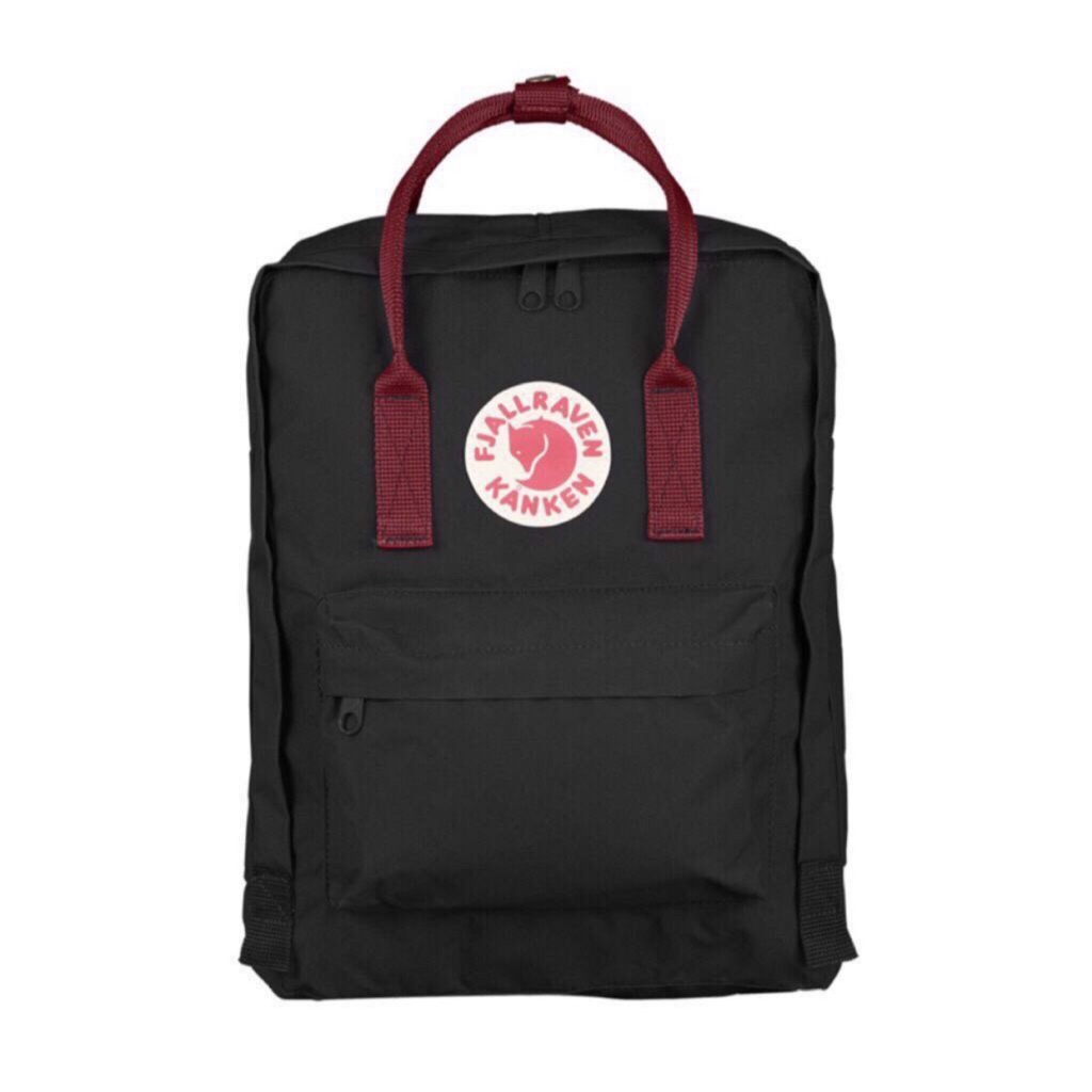 kanken red and black