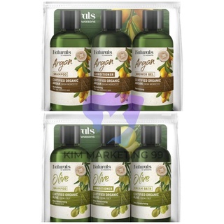 NATURALS BY WATSONS Olive 3-in-1 Travel Set 100ml Shampoo / Cream Bath / Conditioner Olive from Italy