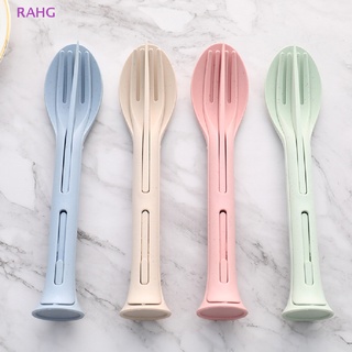 RAHG 3pcs Travel Portable Cutlery Set 3 In 1 Wheat Straw  Fork Spoon Dinnerware NEW #7