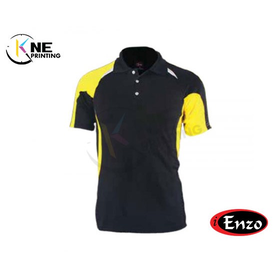 black and yellow polo t shirt