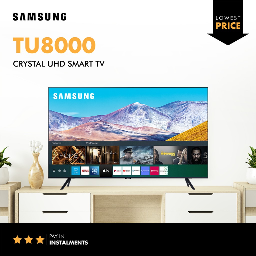 Samsung Tu8000 43 50 55 65 75 Inch Crystal Uhd 4k Smart Tv 2020 3 Year Warranty Free Installation And Delivery Shopee Singapore