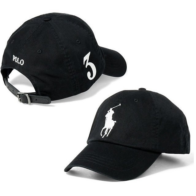 black ralph lauren cap white horse