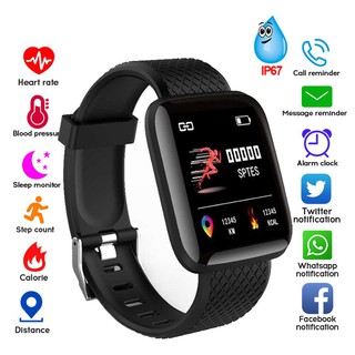 3 Month Warranty 116 Plus Smart Watch Blood Pressure Heart Rate Monitor Waterproof Fitness Tracker Watch Smart Band