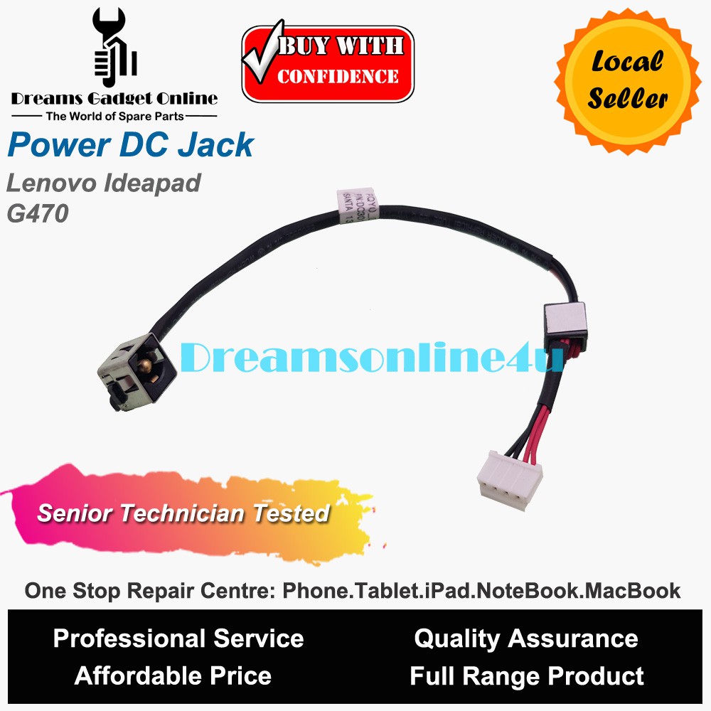 Replacement Dc Power Jack Laptop For Lenovo Ideapad G470 Series Shopee Singapore