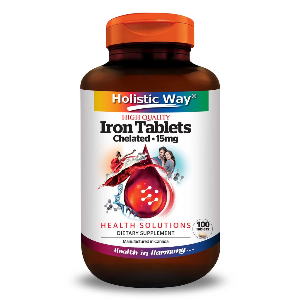 Holistic Way Iron Tablets Chelated 15mg (100 Tablets) | Shopee Singapore