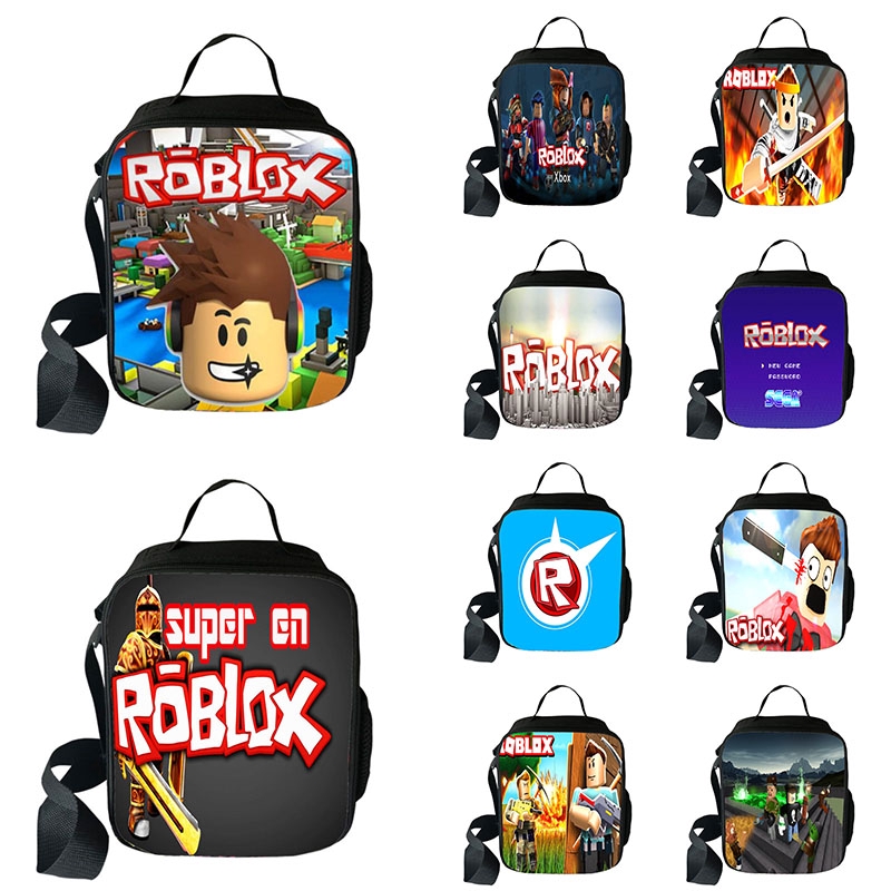 Roblox Game Insulated Lunch Bag Kids Picnic Bags School Food Packed Shopee Singapore - amazoncom kid roblox waterproof lunch box one shoulder bag