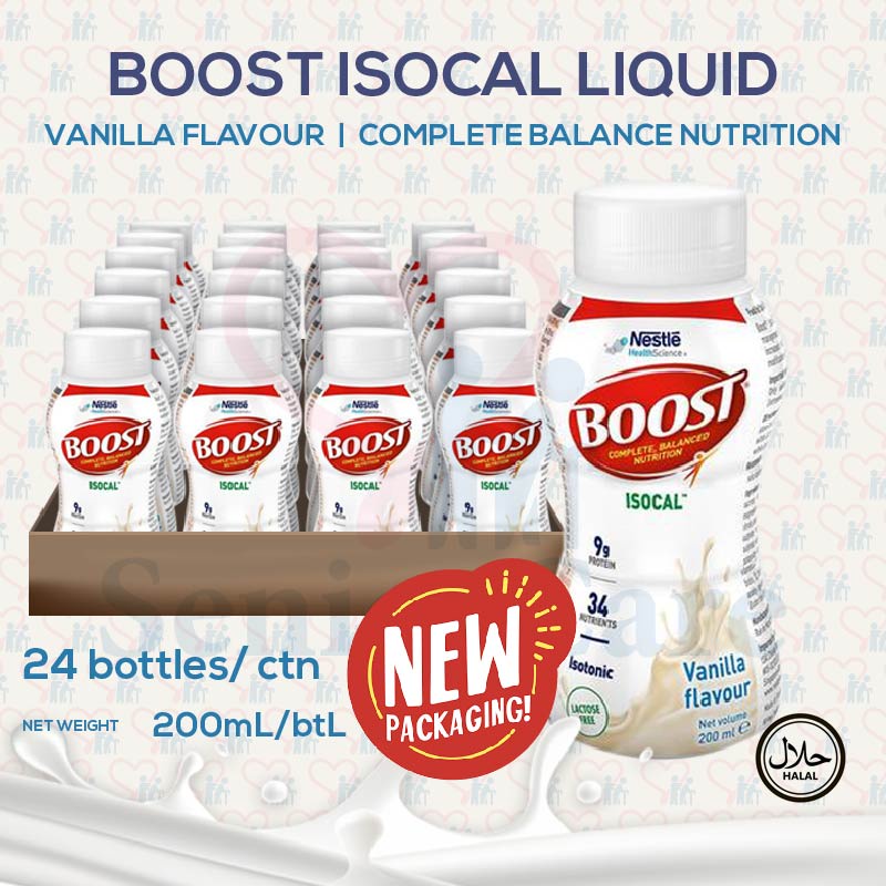 Nestle Boost Isocal Liquid 200ml - Vanilla Flavour Carton of 24 ...