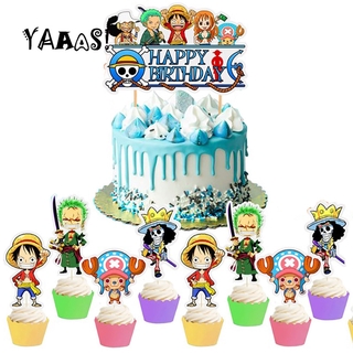 Anime One Piece Party Needs Decoration Luffy Balloons Cake Toppers Happy Birthday Banner Pvc Spiral Hanging Ornaments Shopee Singapore