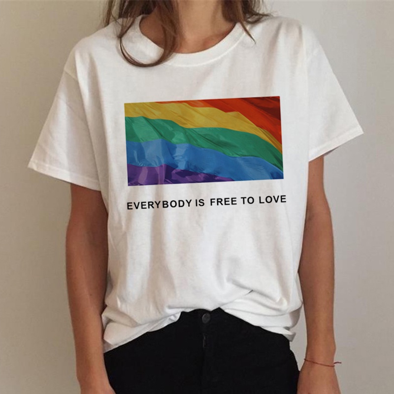 Image of Lgbt Gay Pride Lesbian Rainbow summer top female 2022 vintage tshirt t shirt graphic tees women couple clothes #3