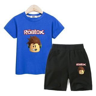 Boys Set Fashion T Shirt Shorts Kids Roblox Clothes Suit 2 - 