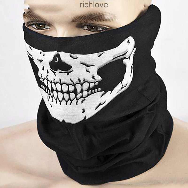 3D Skull Bandana Face Mask Seamless Balaclava Tube Mask Skeleton Anti-UV Face Shield Mask for Motorcycle Fishing Riding 
