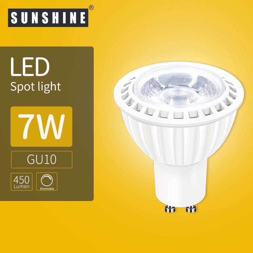 SUNSHINE LED Bulb Dimmable Spotlight 7W Base GU10 LED Lamp Daylight