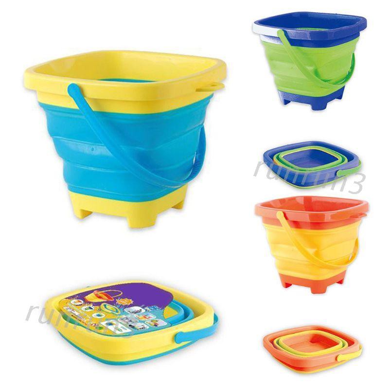 Portable Beach Bucket Sand Toy Foldable 