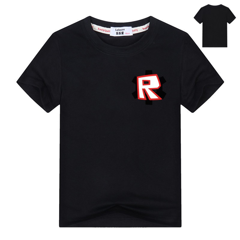 Kids Mobile Game Roblox T Shirt Boys Letter R Print T Shirt Youth Short Sleeve Cartoon Tops Blue Tee - kids mobile game roblox t shirt boys letter r print t shirt youth short sleeve cartoon tops blue tee