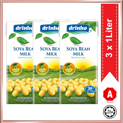 Drinho Soya Bean Milk Susu Kacang Soya Bean 豆奶 豆浆 1 Litre X 3 Packs Asean Os Shopee Singapore