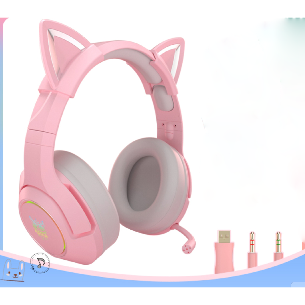 pink headset with cat ears