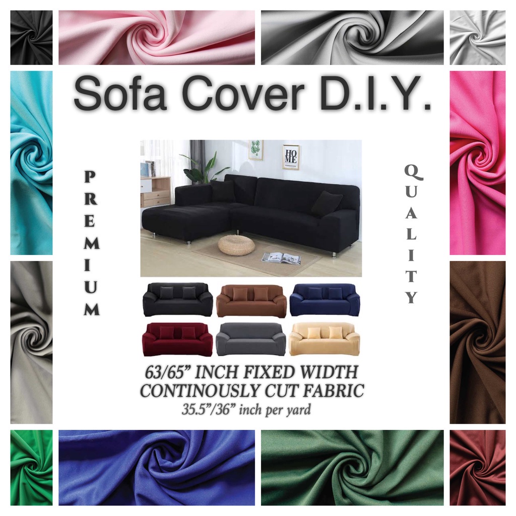 SOFA COVER STRETCHY DIY/RAW FABRIC per yard [36" length 60-65" inch FIXED width] HEAVY DUTY