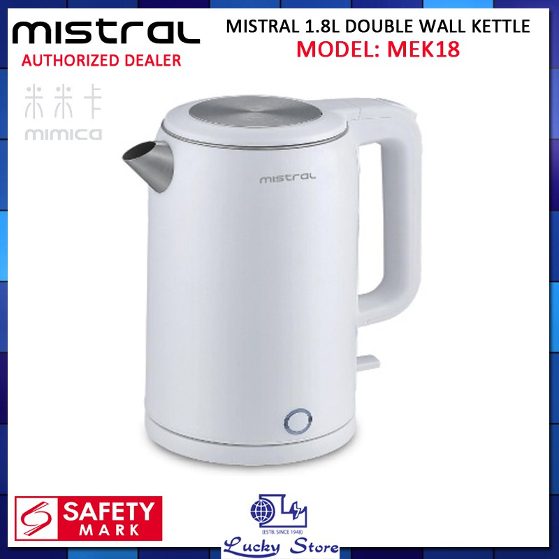 MISTRAL MEK18 MIMICA RANGE DOUBLE WALL STAINLESS STEEL CORDLESS JUG