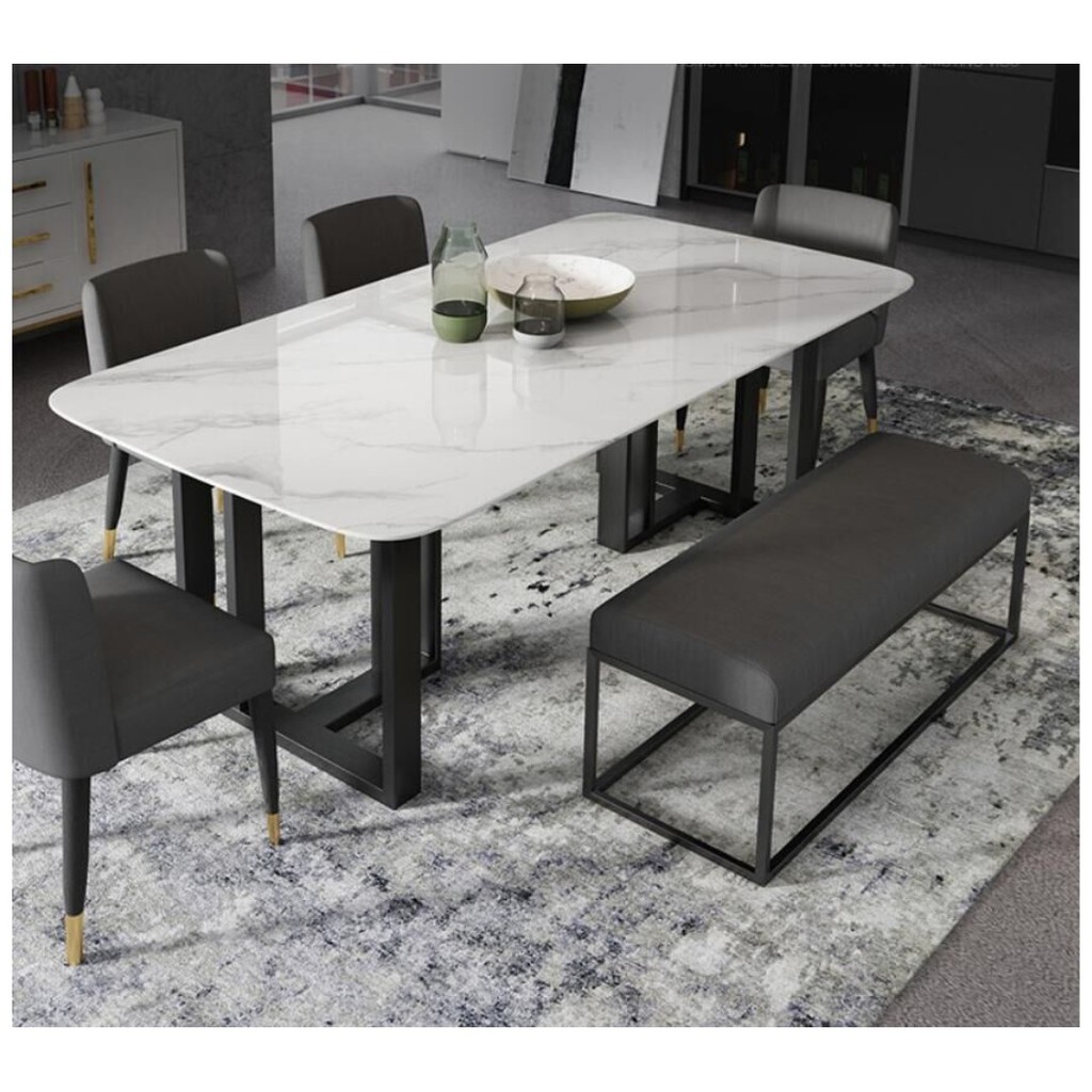 tmdt 16 csc 041 marble dining tablechairbench w cushion