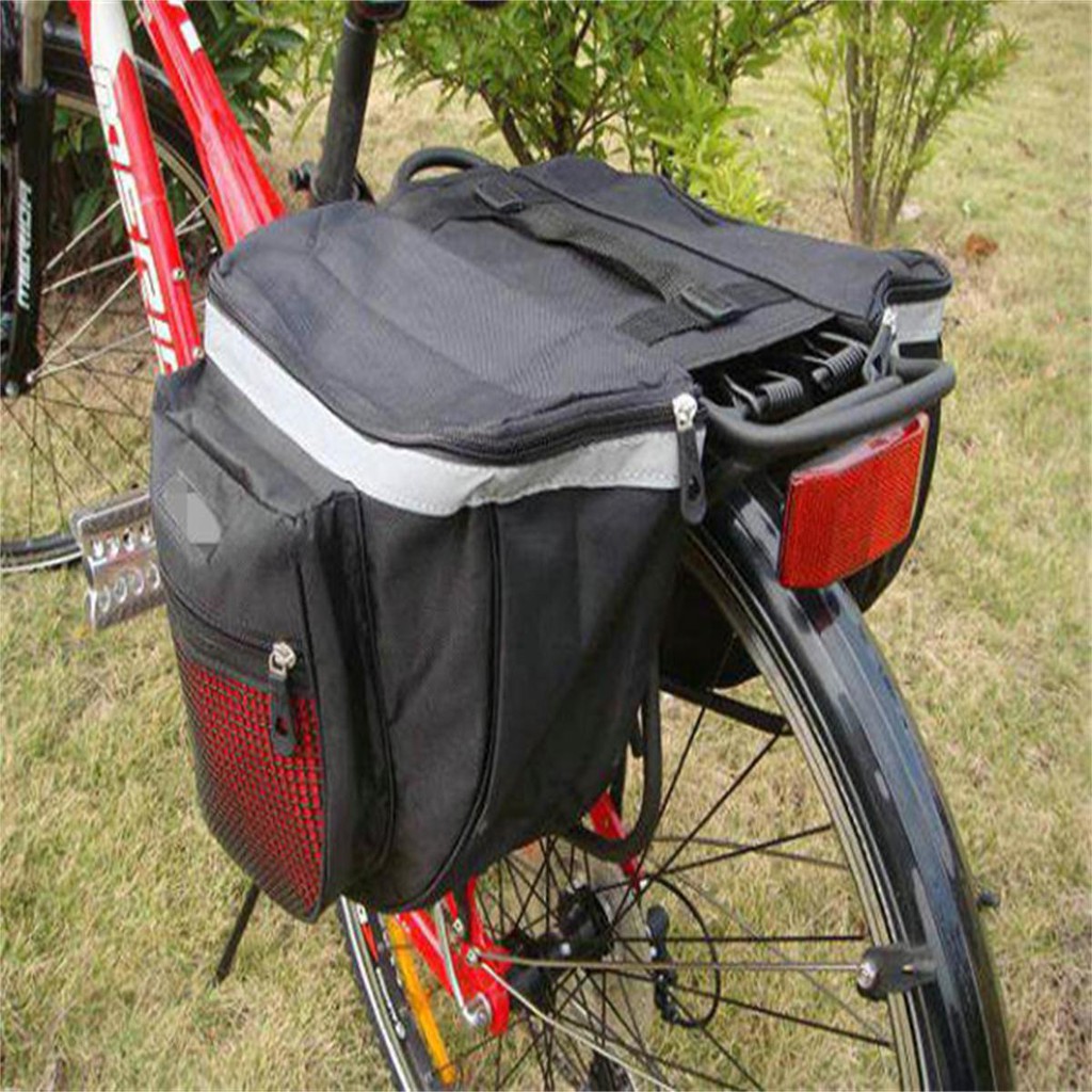 25L 600D Waterproof Fabric Mountain Road Bicycle Bike Rack Rear Seat Tail Carrier Trunk Double Pannier Bag for Riding Cycling Rear Seat Bag Shoulder Bag