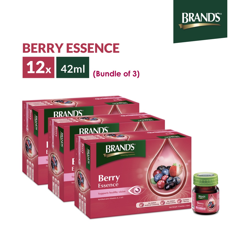 Image of BRAND’S® Berry Essence 3 Packs x 12 bottles x 42ml | For radiant skin | Fortified with Vitamin A,C,E, Zinc [Bundle of 3] #0