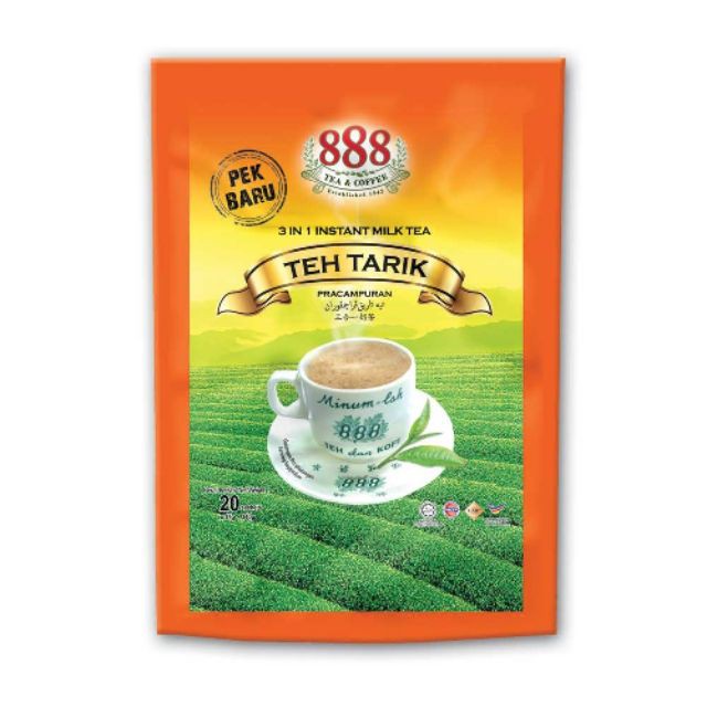 Shop Malaysia 888 Tea Coffee 3in1 Instant Milk Tea Tea Tarik 17gm 20 S 888 三合一奶茶 Thong Guan Shopee Singapore